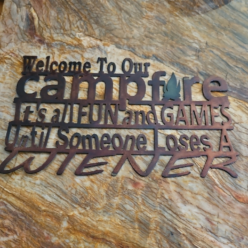 WELCOME TO OUR CAMPFIRE Sign